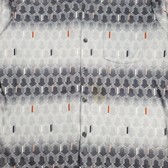 Vtg 60s 70s Disco Shirt mens Large Polyester Mr. Jan White Saturday Night Fever - Picture 2 of 6